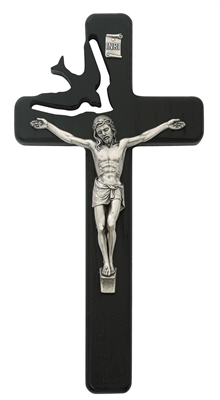 7" Black Wood Holy Spirit Crucifix