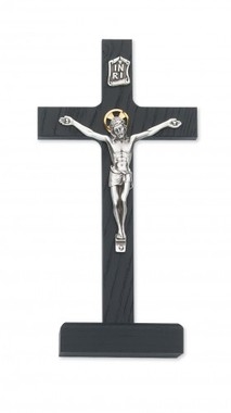 8 INCH BLACK STANDING CRUCIFIX