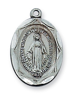 Miraculous Medal  18" Chain