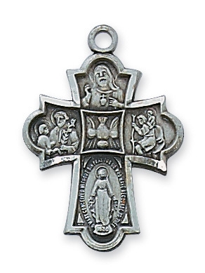 Four Way Cross with 18" Chain