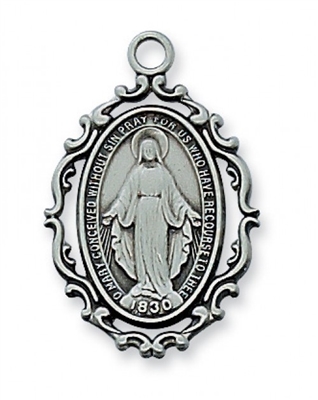 Miraculous Medal  18" Chain