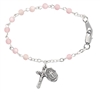 Pink Baptism Rosary Bracelet