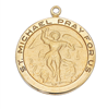 St. Michael  Gold Plated Medal on 24" Chain