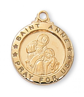 St. Anne Gold Plated Medal