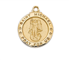 St. Michael  Gold Plated Medal on 18" Chain