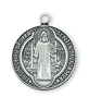 St Benedict Sterling Silver on 18" Adjustable Chain