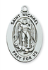 St. Michael  Sterling Silver Medal on 20" Chain