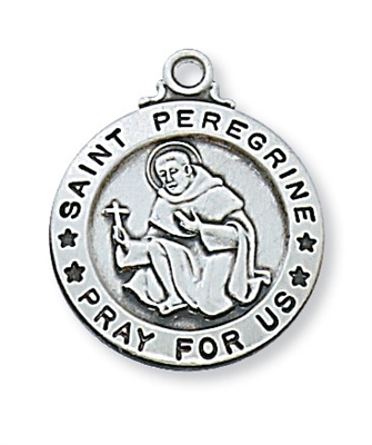 St. Peregrine Sterling Silver 20" Chain