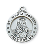 St. Maria Goretti Sterling Silver Medal on 18" Chain