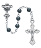 First Communion rosary 4MM Hematite Glass Bead