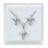 Crystal Cross Earrings and Pendant