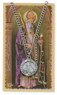 St.  Augustine Patron Saint Medal/Prayer Card
