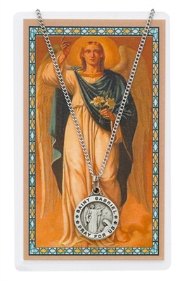 St.  Gabriel Patron Saint Medal/Prayer Card