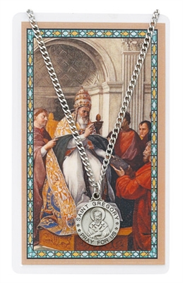 St.  Gregory Patron Saint Medal/Prayer Card