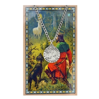 St.  Hubert Patron Saint Medal/Prayer Card