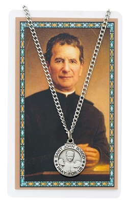 St.  John Bosco Patron Saint Medal/Prayer Card