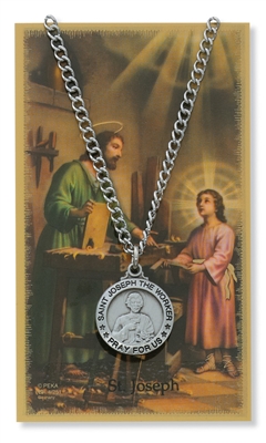 St.  Joseph the Worker Patron Saint Medal/Prayer Card