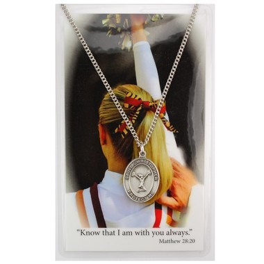 Cheerleading St. Chistopher Medal Prayer Card Set