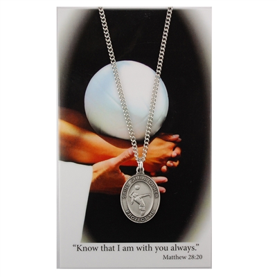 Volleyball St. Chistopher Medal Prayer Card Set