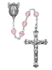 7mm Pink Tin Cut Crystal Sterling Silver Rosary