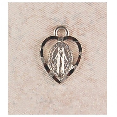 Miraculous Medal Heart 18" Chain