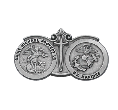 Marines St. Michael Pewter Visor Clip