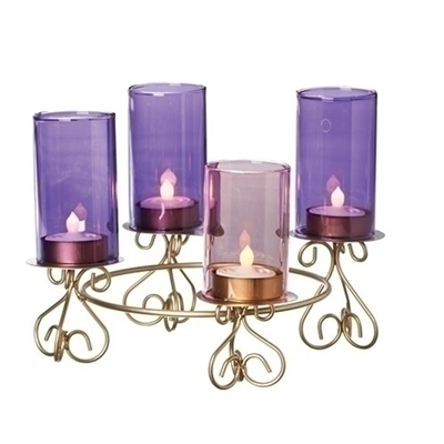 ADVENT GLASS FLUTES HOLDERS; CANDLES NOT INCLUDED