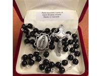 Saint Andre Bissette Black Glass Rosary