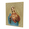 8" x 10" Gold Foil Mosaic Plaque of Immaculate Heart of Mary