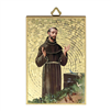 4" x 6" Gold Foil Saint Francis of Assisi Mosaic Plaque