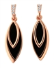 Classic Black And Gold Drop Earrings, 14K Gold Plated Dangle Earrings,  Graduated Fancy Cut Round Clear Crystals