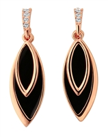 Classic Black And Gold Drop Earrings, 14K Gold Plated Dangle Earrings,  Graduated Fancy Cut Round Clear Crystals