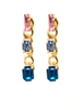 Colorful Stones Dangle Earrings, Fashionable Drop Earrings, Gold-Tone Multi-Stone Drop Earrings, Statement Earrings