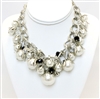 Faux Pearl Drama Necklace, Fashion Statement Pearl Necklace, Faux Pearl Fashion Necklace, Dramatic Pearl Necklace