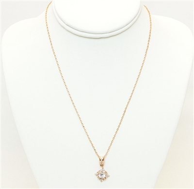 Gold Necklace With Sparking Charm, Statement Necklace, Gold Plated Necklace With Crystal Charm
