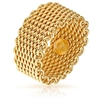 Yellow Gold Plated Mesh Ring, Mesh Ring, Fashion Mesh Ring, Gold Plated Mesh Ring, 14K Gold Mesh Ring