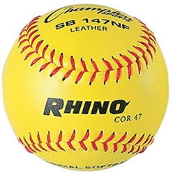 Champion RHINO 12" Leather Fastpitch Softballs (Poly Core) - Dozen