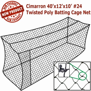 Cimarron 40x12x10 #24 Twisted Poly Batting Cage Net