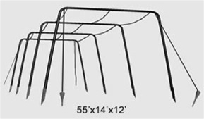 Cimarron 55x14x12 Residential Batting Cage Cable Frame