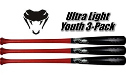 Viper Bat Ultra Light Youth Birch Wood Bats - 3 Pack