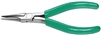 5" Slim Line Needle Nose Pliers, Serrated Jaws, and  Green Cushion Grips; Part Number: NN54V