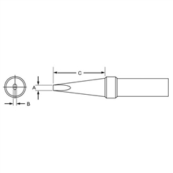 .234" x .62" x 800 degree PT Series Screwdriver Tip for TC201 Series Iron | Part Number: PTE8