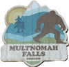 Multnomah Falls Bigfoot Mini Wood Sticker