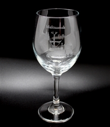 Multnomah Falls Etched Wine Glass