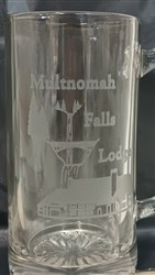 Multnomah Falls Etched Beer Stein