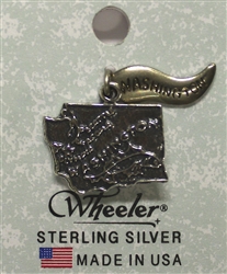 Washington State Sterling Silver Charm