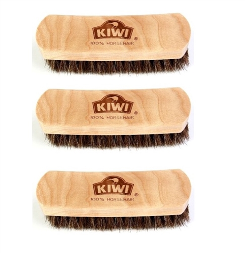 ( 3 Pack ) KIWI 100% Horsehair 5.75" Shoe Shine Brush