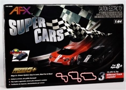 AFX RACEMASTER ... SUPER CARS RACE SET Includes 2-Mega G+ FORD T 15.4' TRACK