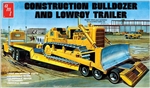 AMT ... LOWBOY TRAILER & BULLDOZER COMBO 1/25