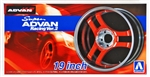 AOSHIMA ... SUPER ADVAN RACING VER. 2 19" TIRE & WHEEL SET (4) 1/24